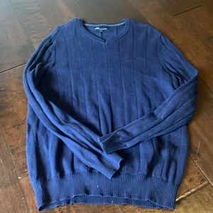 Super cute navy blue striped pullover sweater